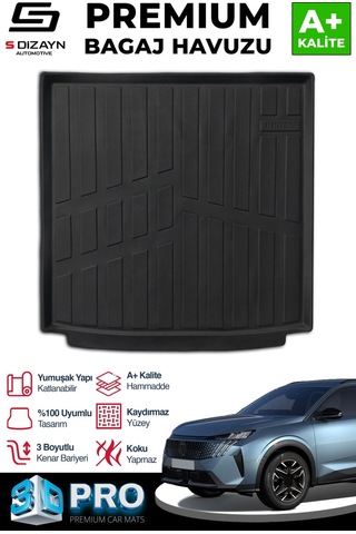 Drstunıng S-dizayn Peugeot 5008 Hybrid 3d Pro Bagaj Havuzu 2025 Üzeri A+ Kalite