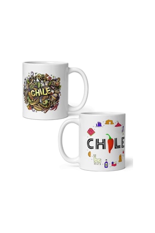 Şili Kupa Bardak 2 Adet Seyahat Hatıra Chile Mug