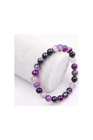 Tesbih Sakarya Mor Akik Taşı Doğaltaş Bayan Bileklik Mor
