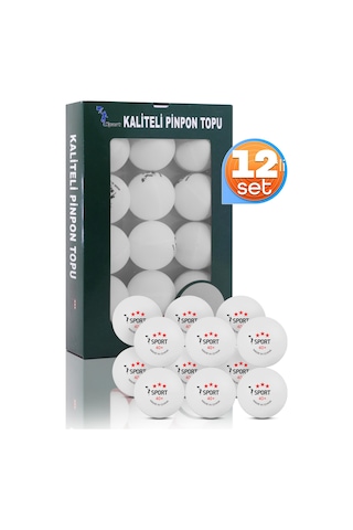12 Adet 3 Yıldız Kutulu 40+ Gazlı Pinpon Topu Turuncu Masa Tenisi Topu Pingpong Topu Beyaz