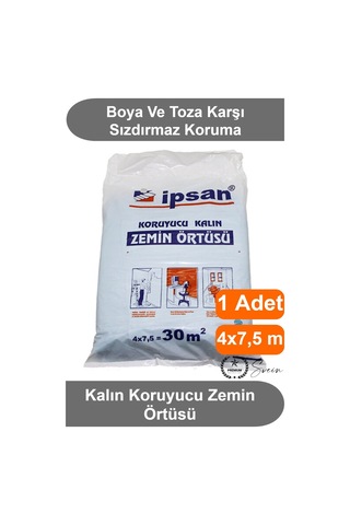 Zeminörtüsü Kalın Koruyucu Zemin Örtüsü 4x7,5 Metre 30 M² Boya Badana Tadilat Mobilya Eşya Koruma N