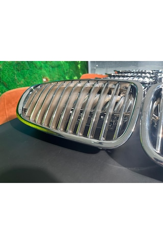 Bmw F10 Panjur Krom Titan Böbrek Izgara Seti 5 Serisi Ön Grill 2010-2017 Uyumlu Gri