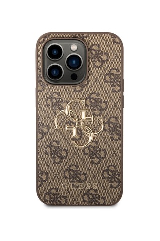 Apple Uyumlu iPhone 14 Pro Max Kılıf Guess Pu Deri Büyük Metal Logo Dizaynlı Kapak