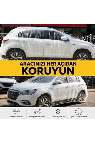 Sunup Sn-38877 L Beden Pe Araç Örtüsü 3.8x6.6 Metre Dört Mevsim Dayanıklı Su Geçirmez Ve Uv Korumalı Branda Diğer