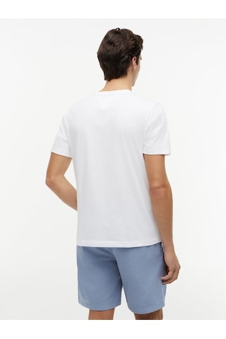 Tommy Hilfiger Scrıpt Flag Regular Tee Erkek Beyaz T-shirt - Mw0mw43226