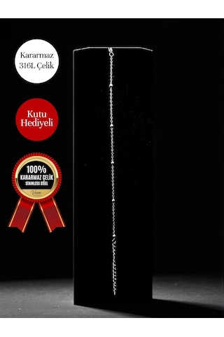 Nexus Model İthal Premium 316l Çelik Zincir Bileklik Kutulu Hediyelik Gümüş