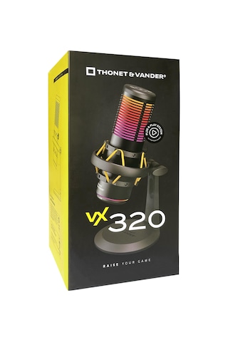 Thonet & Vander Vx320 Yayıncı Mikrofonu Dokunmatik Rgb Led Titreşim Önleme Çok Yönlü Kardioid Siyah