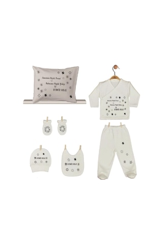 Pia Baby Gl 1950-08 İsme Özel Yastık Zıbın Set Krem