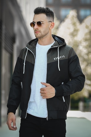 Oksit Believe Baskılı Suya Dayanaklı Slim Fit Erkek Mevsimlik Mont Yağmurluk 001