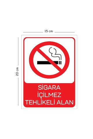 Metal Sigara İçilmez Tehlikeli Alan 15x20 Cm Uyarı İş Güvenliği Levhası Metal Sigara İçilmez Tehlikeli Alan 15x20 Cm Uyarı İş Güvenliği Levhası