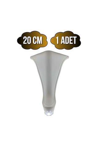 Lüx Lükens Beyaz 20cm Plastik Ayak Mobilya Masa Ve Dolap Ayağı Beyaz 20cm 1 Adet Beyaz