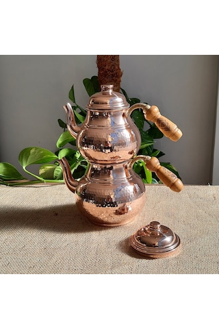 1 mm Kalın Middle Dövme Bakır Çaydanlık