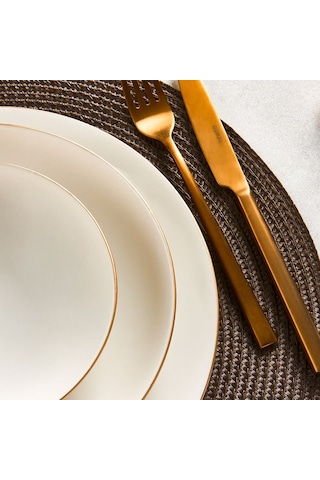 Güral Porselen Atina 60 Parça Yemek Takımı Gold Fileli