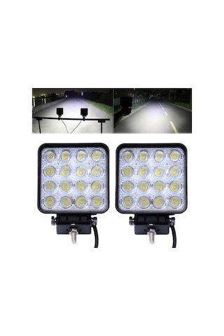 Off Road Sis Farı - Lambası 16 Led Kare Çalışma Lambası (418104220)