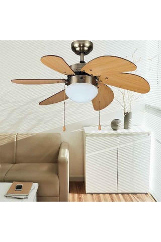 Kaşkar L36009/2 Aydınlatmalı Antik Tavan Vantilatörü