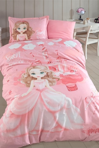 Clasy Ranforce Nevresim Takımı Tek Kişilik Sweet Princess V1 Pudra