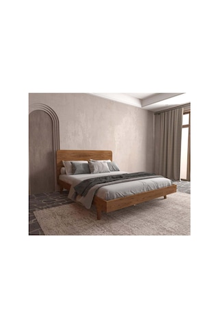 Renazzo Soft Wood Masif Ahşap Karyola Ceviz 150x200 Ceviz - 150 X 200