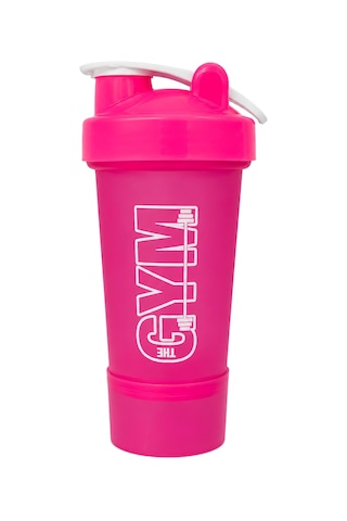Gym Smart Shaker 550 Ml Ölçekli Ve Sızdırmaz Kapaklı Saklama Hazneli Protein Shaker Pembe Çok Renkli
