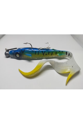 Shock Tail 19 Cm Üçlü İğne No:6 Çelik Tel Modifiyeli Hazır Zokalı Silikon Yem 26 Gr