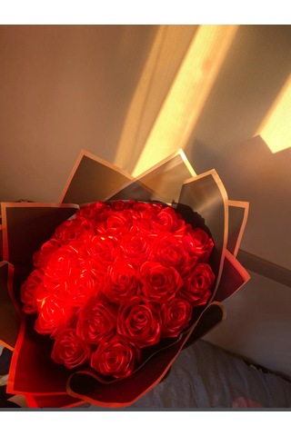 Magazin Dla Rukodel'nic Ip Gavrilov R N Kadife Kırmızı Şerit 4 Cm 3'lü Gül Buketi İçin Set 331640760