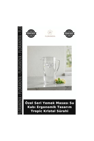 Özel Seri Yemek Masası Su Kabı Ergonomik Tasarım Tropic Kristal Sürahi