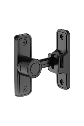 Ccgloball Ağır Kapı Mandalı 90 Derece Sağ Açı Ahır Kapı Kilidi Anti-hırsızlık Sürgülü Kapı Kilidi Mandalı Bahçe Siyah