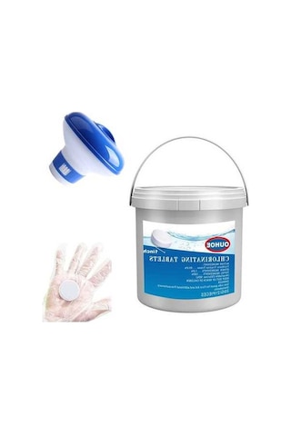 Pazly 1 Lbs Uzun Süreli Klor Tabletleri - Havuz/jakuzi Temizleyici, Güneş Koruma, Pas Önleyici, Şişme Dispenser Hediyeli