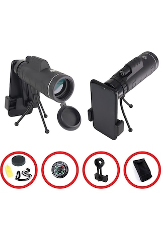 Skypal St-201m 40x60 Monoküler Tripodlu Dürbün Taşıma Çantası Ve Mobil Aparat Siyah