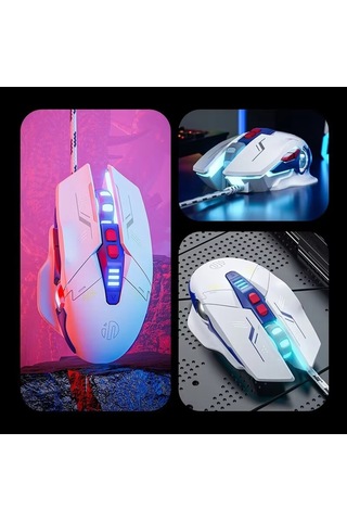 Inphic W9p Parlayan Bilgisayar Oyun Kablolu Fare Sesli Sürüm Diğer