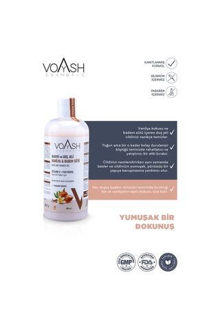 Voyash Cosmetic Vanilya & Badem Sütü Banyo ve Duş Jeli 400 ML