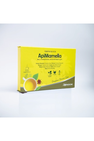 Apimedicine Premium Apimamella Ballı Fonksiyonel Bitki Ekstrakt Çayı 12'li Paket - Anneler İçin Günlük Rutin Kaşık Çay