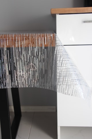 Pvc Şeffaf Desenli Silinebilir Muşamba Masa Örtüsü 410-düzçizgili Gümüş