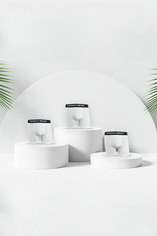 Franco Renzo Erkek 3 Lü Premium Kutu Likralı Boxer Beyaz