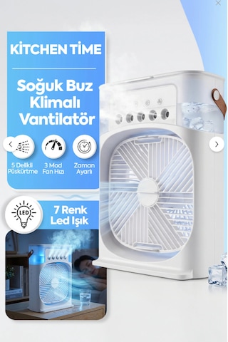3'ü 1 Arada Nemlendirici Vantilatör,buzlu Klima ,gece Lambası Ve Soğuk Buz Masa Tipi Fan