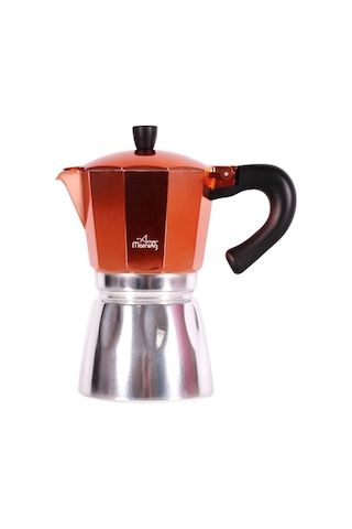 Any Morning Hes-6 Espresso Kahve Makinesi Alüminyum Moka Pot 240 Ml Bakır