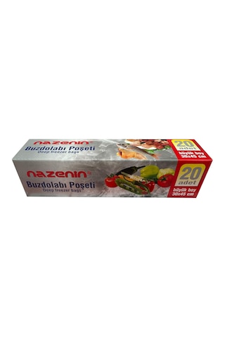 Nazenin Düz Kilitsiz Şeffaf Büyük Boy Buzdolabı Yemek Gıda Poşeti Torbası 50 x 20'li 30 x 45 CM