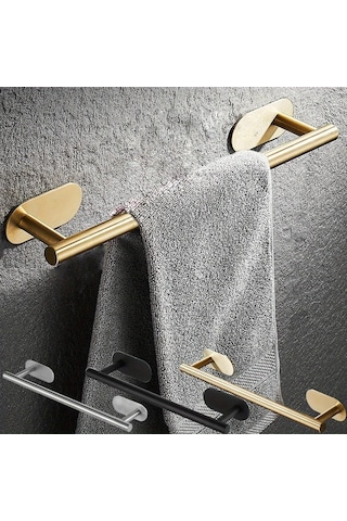 Fortunelane Gümüş Ss Yıkama Havlu Rafı, Otomatik Yapışkan, Delme Dirençli, Kolay Kurulum, Ev Düzenleyici - 40 Cm Gümüş Gümüş