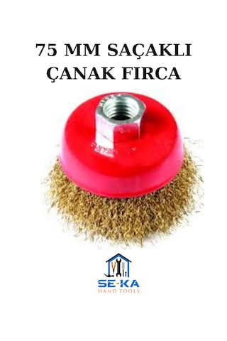 Saçaklı Çanak Tel Fırça 75 Mm Spiral Taşlama Uyumlu Pas Boya Temizleme Metal Fırça