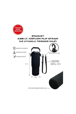 Iceflow Flip Straw 0.88 Lt. İle Uyumlu Omuz Askılı Termos Kılıfı Sarı
