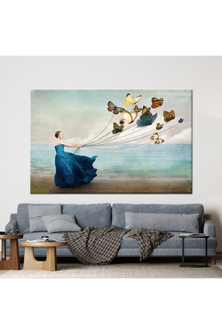 50x70cm 1 Parça Kanvas Tablo, Kelebek Sevgilisi