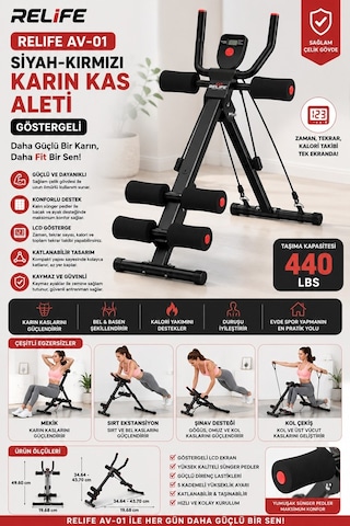 Relife Av-01 Abdomınal Karın Kas Egzersiz Spor Aleti Vücut Geliştirme Aktif Yaşam Fitness Ürünü