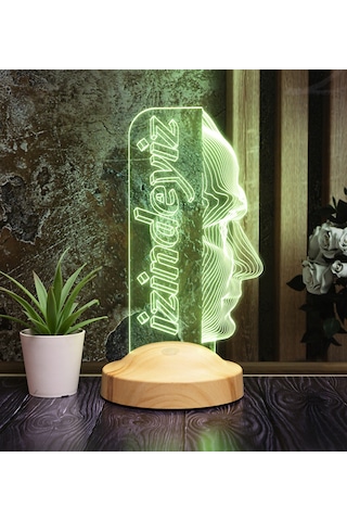 Atatürk Temalı Hediyelik Ürünler Atatürk İzindeyiz Gecelambası 3D Led Lamba, Atam İzindeyiz Sloganı, Ofis ve İşyeri Hediyesi