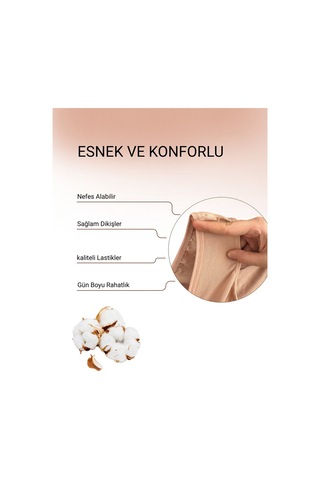 Alya Underwear Kadın Pamuklu Hipster - Slip Külot 5 Farklı Renk 1 Pakette Ten