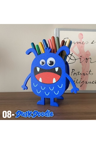 Duskdoodle Mavi Komik Canavar Kalemlik Masa Üstü Düzenleyici