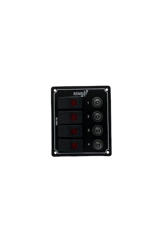 Tekne Karavan 4lü Sigort Paneli Otomatik - Marin Sigorta Paneli Siyah