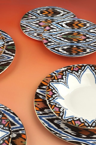 Ethnica 6 Kişilik 18 Parça Yemek Takımı Siyah - Altın