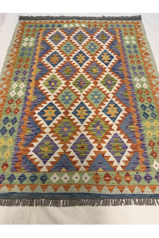 El Dokuma Afgan Kilim 100% Yün Harıka Desenlı Kök Boya Yeni Model Çok Renkli