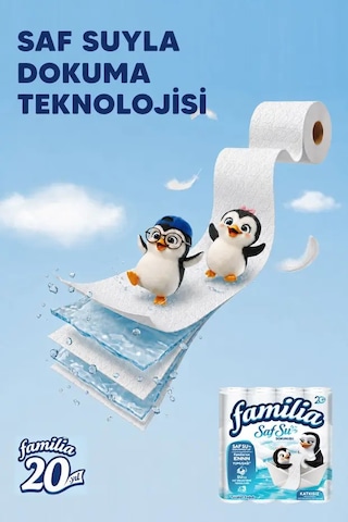 Familia Saf Su Dokunuşu Kağıt Havlu 12 Rulo X 2 Adet