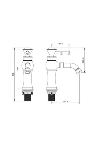 Orka Plus Topkapı Serisi Tp 1482B Lavabo Armatürü Antik Siyah