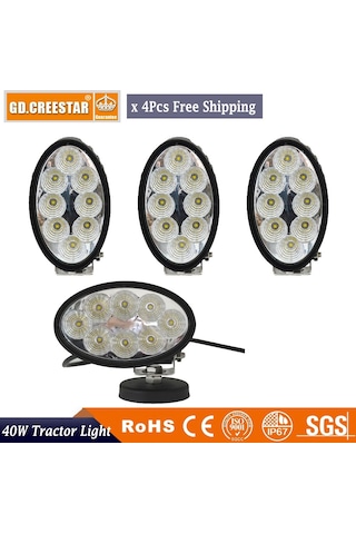 8 Ledli Oval Çalışma Lamba Kabin12-24vnew Holland Ledlamba 4 Adet
